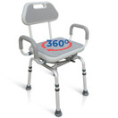 Medical Premium Bathroom Swivel Padded Shower Chair Bath Bench w/ Back, 360 Degree Swivel Seat with Locking Mechanism and Center Lever for Easy Swivel Medical Premium Bathroom Swivel Padded Shower Chair Bath Bench w/ Back, 360 Degree Swivel Seat with Locking Mechanism and Center Lever for Easy Swivel