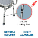 Medical Premium Bathroom Swivel Padded Shower Chair Bath Bench w/ Back, 360 Degree Swivel Seat with Locking Mechanism and Center Lever for Easy Swivel Medical Premium Bathroom Swivel Padded Shower Chair Bath Bench w/ Back, 360 Degree Swivel Seat with Locking Mechanism and Center Lever for Easy Swivel