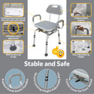 Medical Premium Bathroom Swivel Padded Shower Chair Bath Bench w/ Back, 360 Degree Swivel Seat with Locking Mechanism and Center Lever for Easy Swivel Medical Premium Bathroom Swivel Padded Shower Chair Bath Bench w/ Back, 360 Degree Swivel Seat with Locking Mechanism and Center Lever for Easy Swivel