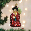 Old World Christmas Geisha Glass Hanging Ornament.