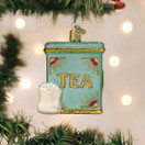 Old World Christmas Tea Tin Glass Hanging Ornament