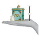 Old World Christmas Tea Tin Glass Hanging Ornament