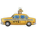Old World Christmas NYC Taxi Glass Hanging Ornament.