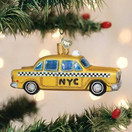 Old World Christmas NYC Taxi Glass Hanging Ornament.