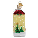 Old World Christmas Egg Nog Carton Glass Hanging Ornament.
