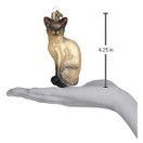 Old World Christmas Ornaments Tan Siamese Cat Glass Blown Ornaments for Christmas Tree.
