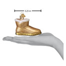 Old World Christmas Sheepskin Boot Glass Hanging Ornament.