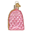 Old World Christmas Quilted Purse Glass Hanging Ornament. 