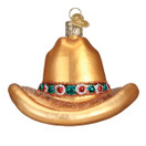Old World Christmas Cowboy Hat Glass Blown Ornament for Christmas Tree 2.25 in H X 3.25 in W X 3.75 | Cowboy Hat