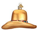 Old World Christmas Cowboy Hat Glass Blown Ornament for Christmas Tree 2.25 in H X 3.25 in W X 3.75 | Cowboy Hat