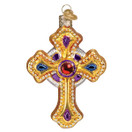 Old World Christmas Ornate Cross Glass Blown Ornament for Christmas Tree