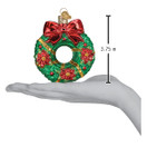 Old World Christmas Christmas Wreath Glass Blown Ornament for Christmas Tree.