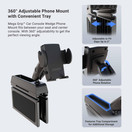 ARKON Mounts SM4SEATMT Car Console Wedge Phone Mount Holder | iPhone 13 12 11 Pro Max Galaxy S21 S20 Note 20 10 Retail Black