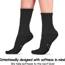 World's Softest Classic Crew Socks - Ultra Soft Socks for Women and Men | 3 Pack - Large, Black