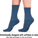 World's Softest Classic Crew Socks - Ultra Soft Socks for Women and Men - 3 Pack | Large, Denim