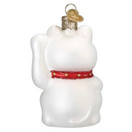 Old World Christmas Lucky Cat Glass Hanging Ornament.