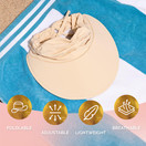 Sun Visors for Women - Visor Hats for Summer, Beach, Gardening | UV Protection, Adjustable, 4.5" Brim - Tie Adjuster (Natural, Tie Back - 4.5" Brim)