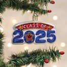 Old World Christmas Class of 2025 Glass Hanging Ornament.