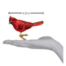 Old World Christmas Ornaments Shiny Red Northern Cardinal Glass Blown Ornaments for Christmas Tree.