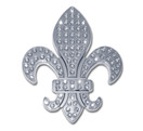 Elektroplate Premium Fleur-de-Lis Crystal All Metal Chrome Emblem for Cars, Trucks, and All Auto | Universal Fit at 3.0" x 2.65" | Weatherproof | Crystal Chrome
