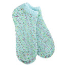 World's Softest Cozy Low Socks - Low Cut Ankle Socks for Women | One Size, Aqua Blue Confetti