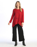 Jess & Jane Sweater Knit Top - GB3 | 1X, Sketch Red