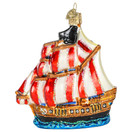 Old World Christmas Ornaments Pirate Ship Glass Blown Ornaments for Christmas Tree.