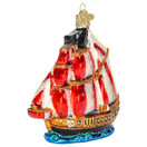 Old World Christmas Ornaments Pirate Ship Glass Blown Ornaments for Christmas Tree.