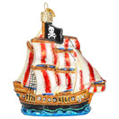 Old World Christmas Ornaments Pirate Ship Glass Blown Ornaments for Christmas Tree.