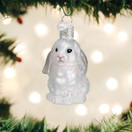 Old World Christmas Ornaments White Baby Bunny Glass Blown Ornaments for Christmas Tree.