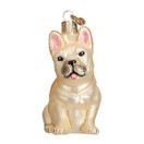 Old World Christmas Ornaments: French Bulldog Glass Blown Ornaments for Christmas Tree (12436)