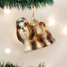 Old World Christmas 12172 Ornaments: Dog Collection Glass Blown Ornaments for Christmas Tree, Shih Tzu, Brown, 3" Height X 2.75" Length X 1.5" Width