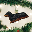 Old World Christmas Glass Blown Ornament Long-Haired Dachshund - 12493