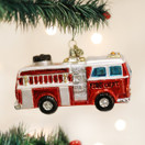 Old World Christmas Ornaments: Fire Truck Glass Blown Ornaments for Christmas Tree