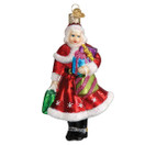 Old World Christmas Mrs. Claus Goes Shopping Glass Blown Ornament for Christmas Tree | Mrs. Claus Goes Shopping