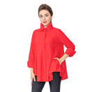 IC Collection Relaxed High-Low Blouse - 3778B | Medium, Red