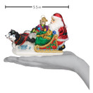 Old World Christmas Santa's Dog Sled Glass Blown Ornament for Christmas Tree | 5.5 Inches, Santa's Dog Sled