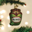 Old World Christmas Jar of Olives Glass Blown Ornament for Christmas Tree | Jar of Olives