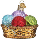 Old World Christmas Basket of Yarn Glass Blown Ornament for Christmas Tree
