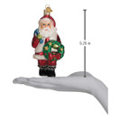 Old World Christmas Ornaments Glass Blown Ornaments for Christmas Tree, Santa with Wreath