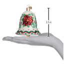 Old World Christmas Ornaments: Poinsettia Bell Glass Blown Ornaments for Christmas Tree, Poinsettia Bell