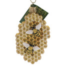 Old World Christmas Bee Collection Glass Blown Ornament for Christmas Tree, Honeycomb