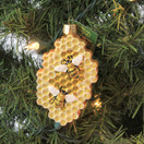 Old World Christmas Bee Collection Glass Blown Ornament for Christmas Tree, Honeycomb