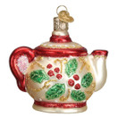 Old World Christmas Ornaments: Coffee and Tea Gifts Glass Blown Ornaments for Christmas Tree, Holly Teapot 3 X 3.25 X 2.25