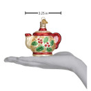 Old World Christmas Ornaments: Coffee and Tea Gifts Glass Blown Ornaments for Christmas Tree, Holly Teapot 3 X 3.25 X 2.25