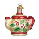 Old World Christmas Ornaments: Coffee and Tea Gifts Glass Blown Ornaments for Christmas Tree, Holly Teapot | 3 X 3.25 X 2.25 