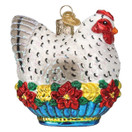 Old World Christmas French Hen Glass Blown Ornament for Christmas Tree | French Hen