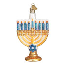Old World Christmas Ornaments: Hanukkah Glass Blown Ornaments for Christmas Tree - Menorah