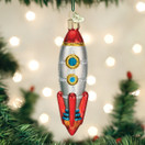 Old World Christmas Glass Blown Ornament for Christmas Tree, Rocket Ship | Toy Rocket Ship