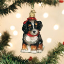 Old World Christmas Bernedoodle Puppy Glass Blown Ornament for Christmas Tree | Bernedoodle Puppy